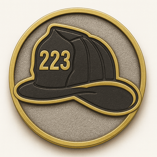 Australian tactical – 223 Fire & Tactical Fire Helmet Challenge Coin - TWO TWO THREE